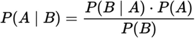 A formula indicating Bayes' rule.