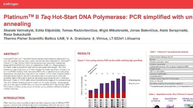 Platinum™ II Taq Hot-Start DNA Polymerase: PCR simplified with universal annealing content piece image 